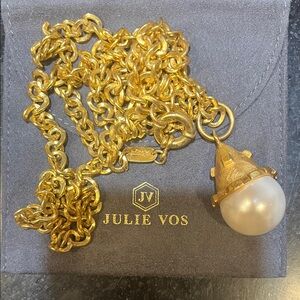 Julie Vos Gold and Pearl Pendant Necklace